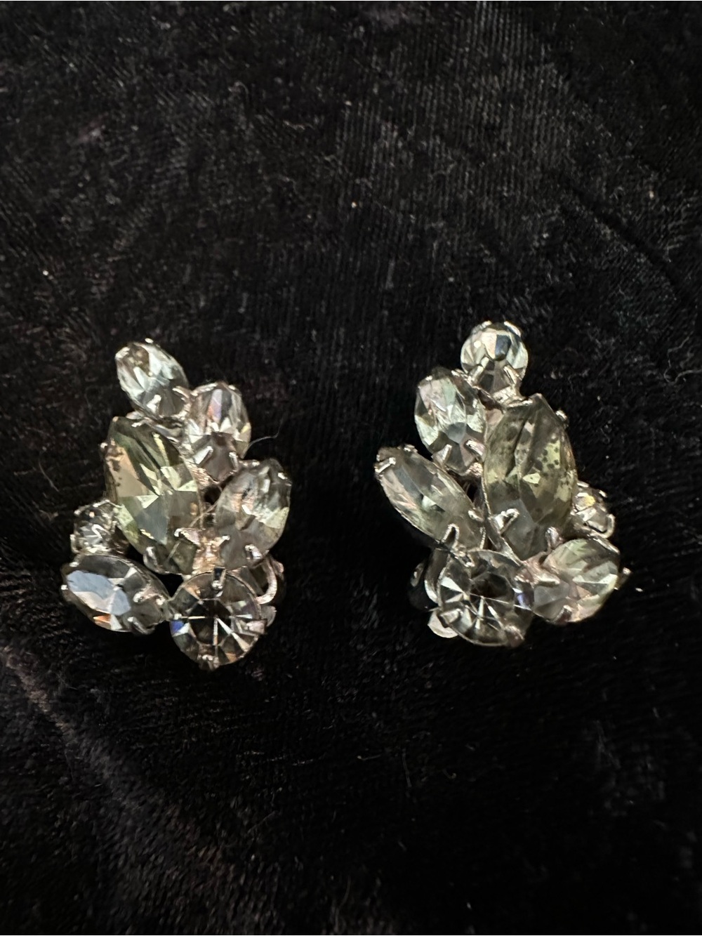 Weiss Rhinestone Clip-On Earrings